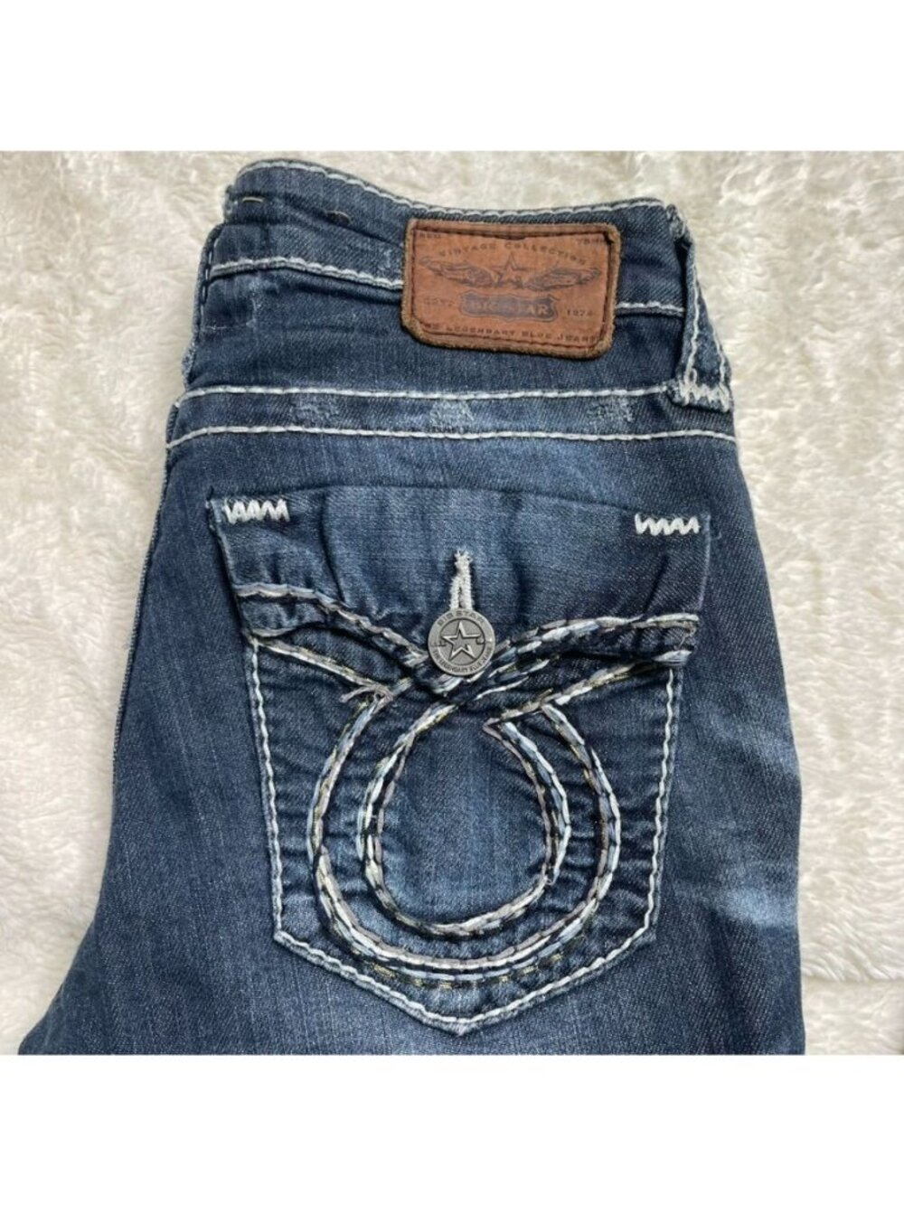Big Star Jenae Jeans Size 27L Low Rise Slim Straight Denim Blue